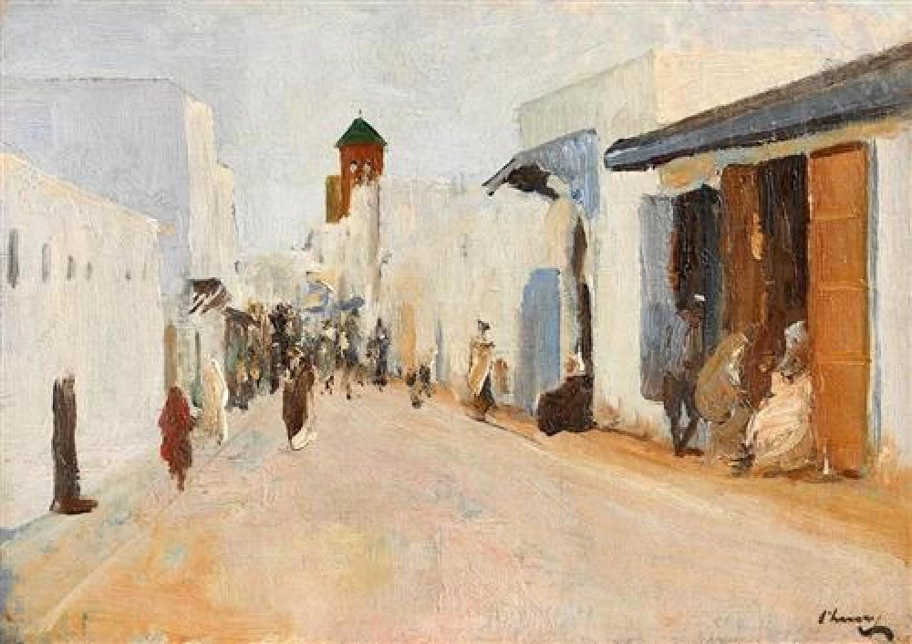 Una strada a Rabat, Marocco, 1920